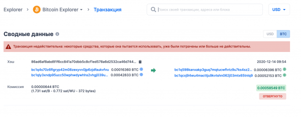 Как отменить биткоин транзакцию?