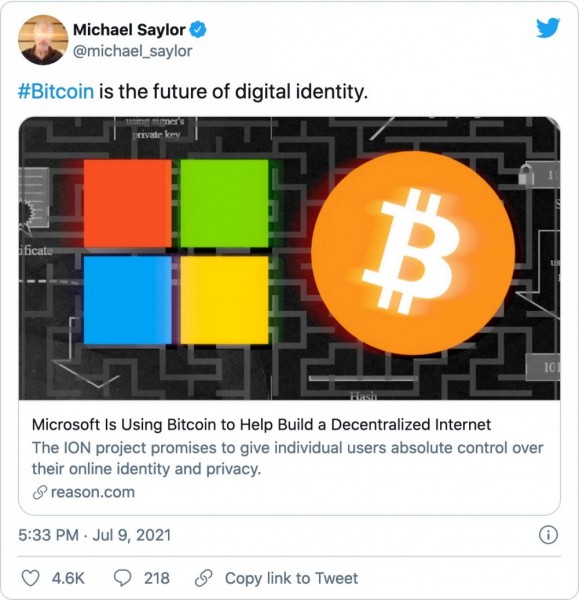 Microsoft намерена использовать Биткойн для децентрализации пользовательских цифровых ID