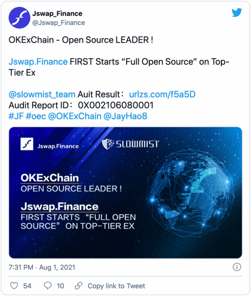 TVL DeFi-платформы JSwap в сети OKEx Chain превысил 33 миллиона долларов за 5 дней после запуска