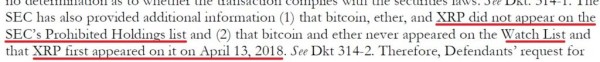 SEC не рассматривала изначально токен XRP как ценную бумагу