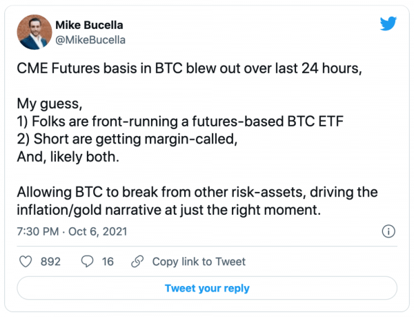 Дилан Леклер: «Крупные покупатели на CME могут опережать одобрение биткойн-ETF»