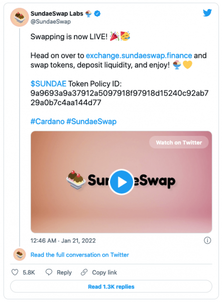 SundaeSwap запустилась на Cardano, но пользователи сообщают о неудачных транзакциях