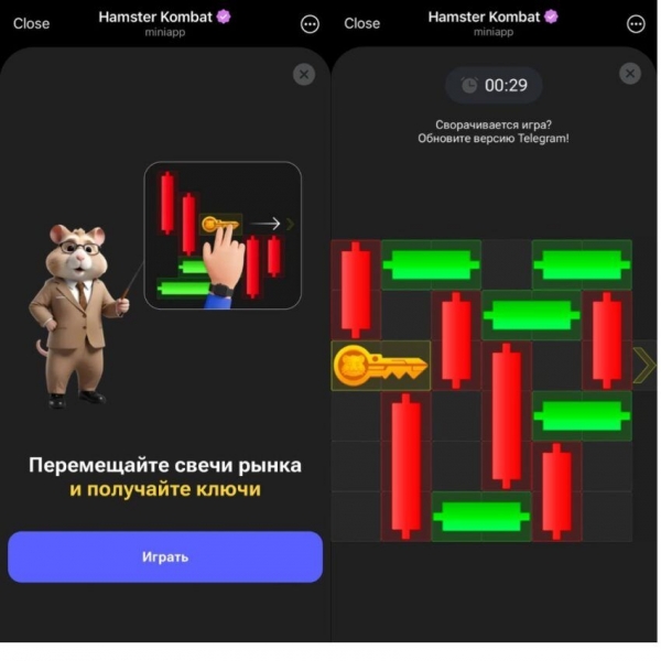 В Hamster Kombat появилась мини-игра