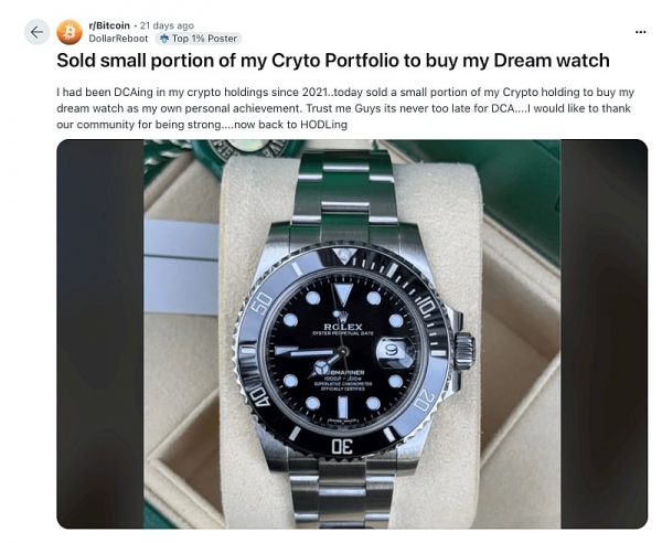 Криптоэнтузиасты начали скупать часы Rolex после скачка курса биткоина до $100 тыс